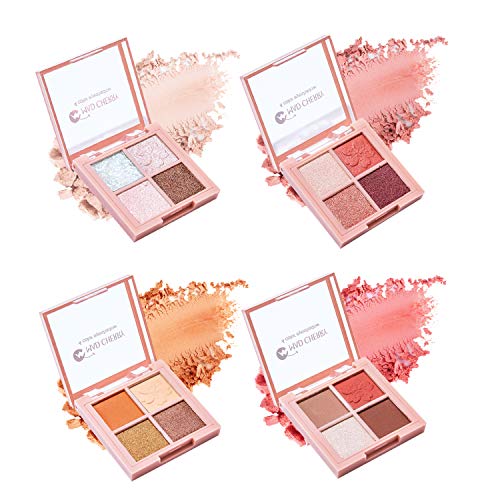 BELLEXIXI 4x4 Mini Makeup Eyeshadow Palette  16 Colors 2 Shimmer Matte High Pigmented Professional Eyeshadow Palette, Natural, Blendable, Long Lasting, Waterproof, Neutral for Lit