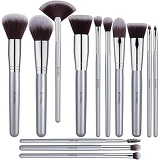 BS-MALL 13 PCS Makeup Brush Set Premium Synthetic Silver Foundation Blending Blush Face Powder Brush Makeup Brush Kit