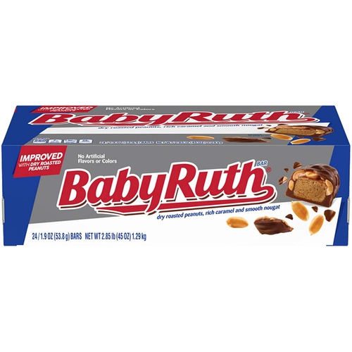  Baby Ruth Milk Chocolate-y Candy Bars, Full Size Bulk Ferrero Candy, Perfect Easter Egg Basket Stuffers, 1.9 oz (Pack of 24)