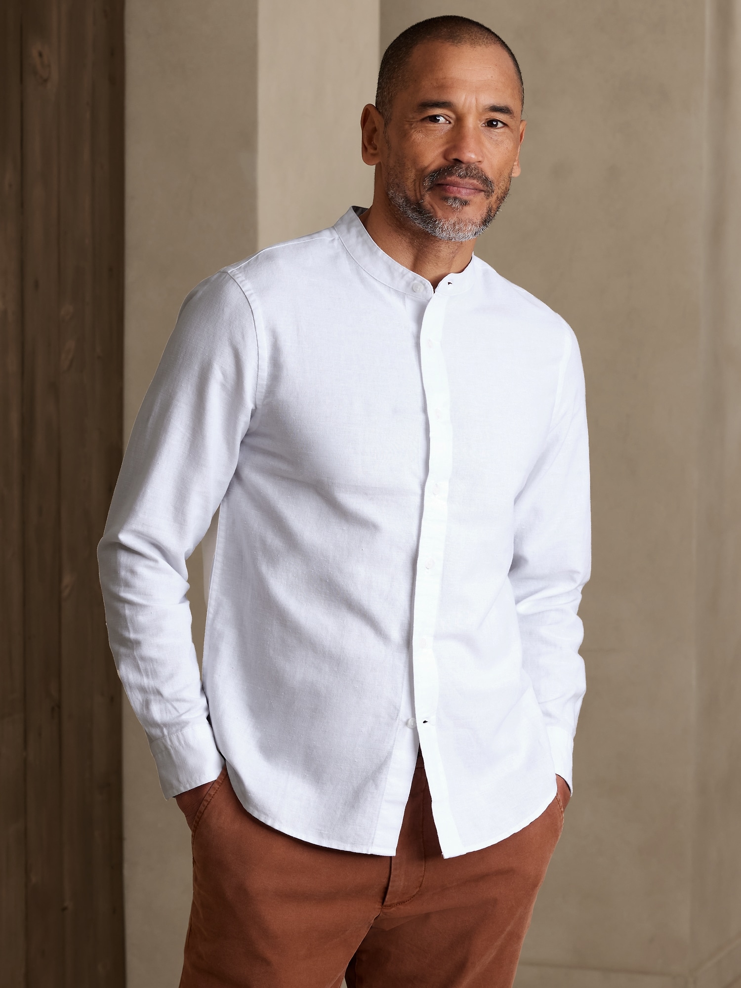 Slim Linen-Cotton Shirt
