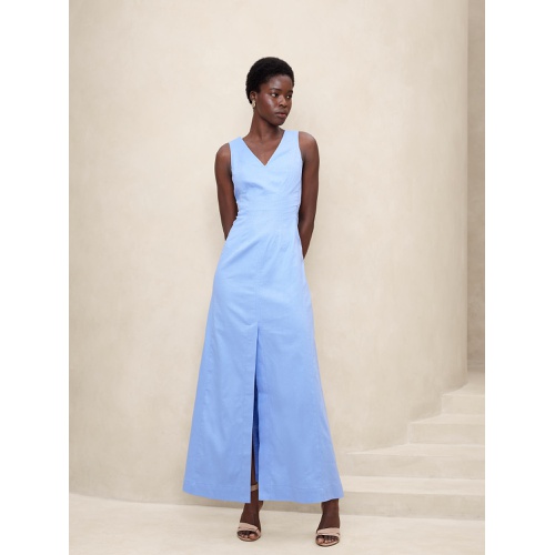 바나나리퍼블릭 Linen-Blend Seam Bodice Maxi Dress
