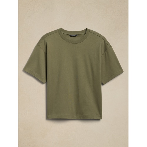 바나나리퍼블릭 Cotton-Sateen Oversized T-Shirt