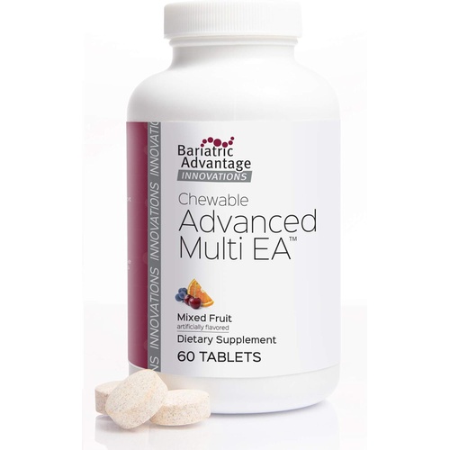  Bariatric Advantage Chewable Advanced Multi EA, High Potency Daily Multivitamin for Bariatric Surgery Patients Including Gastric Bypass, Sleeve Gastrectomy, and DS - Mixed Fruit, 6