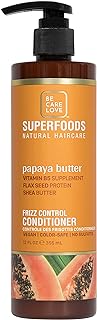 Be Care Love SuperFoods Frizz Control Conditioner, Papaya Butter, 12 Fl Oz