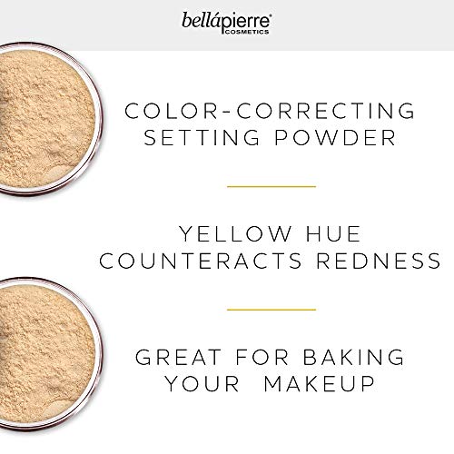  bellapierre Banana Setting Powder | Lightweight Color-Correcting Powder with All Day Makeup Protection | Eliminates Blotchiness and Dark Under-Eye Circles | Matte Tint - Original -