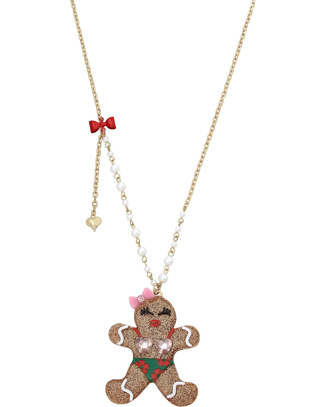Betsey Johnson Gingerbread Bikini Long Pendant Necklace