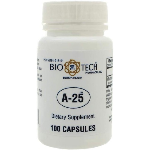  Bio-Tech Pharmacal A-25 Vitamin A 25,000 IU - 100 Capsules