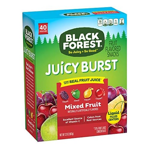  Black Forest Fruit Snacks Juicy Bursts, Mixed Fruit