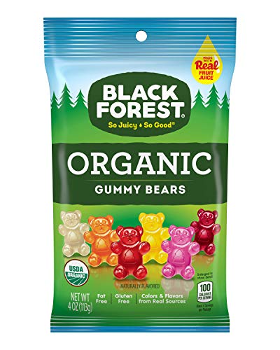  Black Forest Organic Gummy Bears Candy, 4 Ounce, Pack of 12