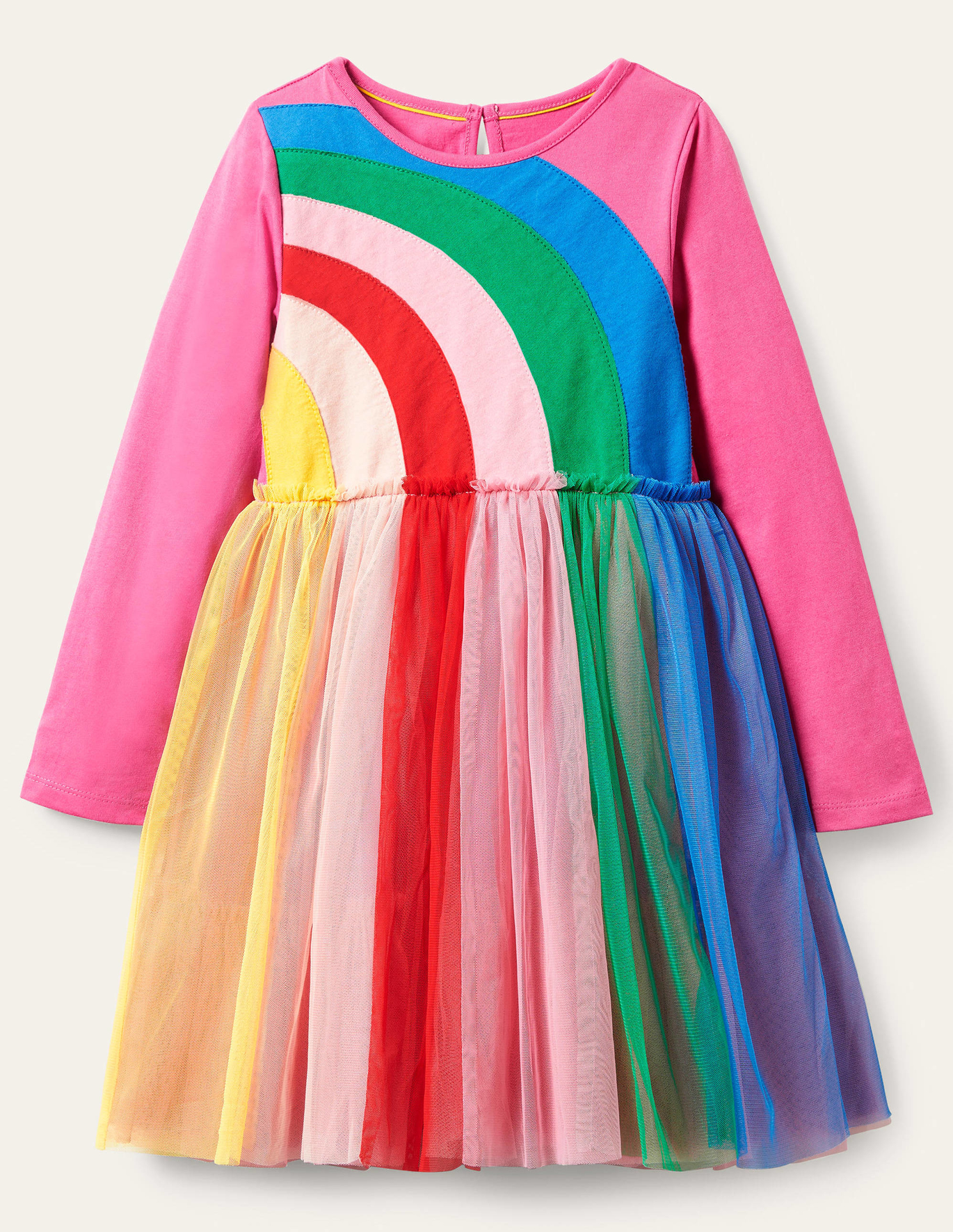 Boden Rainbow Tulle Dress - Tickled Pink Rainbow