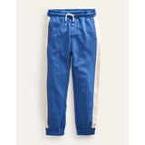 Boden Side Panel Texture Joggers - Bluing Blue