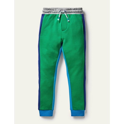보덴 Boden Contrast Leg Joggers - Green Pepper/Moroccan Blue