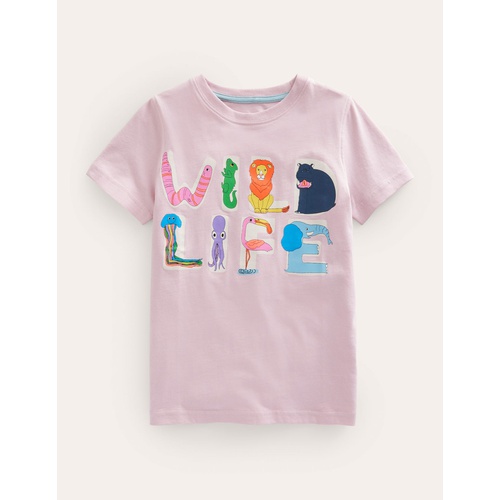 보덴 Boden Slogan T-shirt - French Pink Wildlife