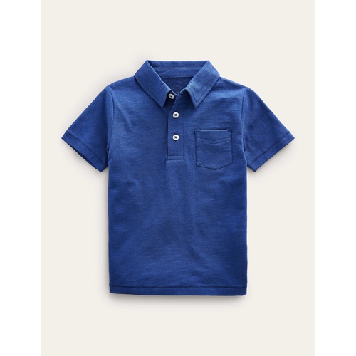 보덴 Boden Slub Jersey Polo Shirt - Starboard Blue