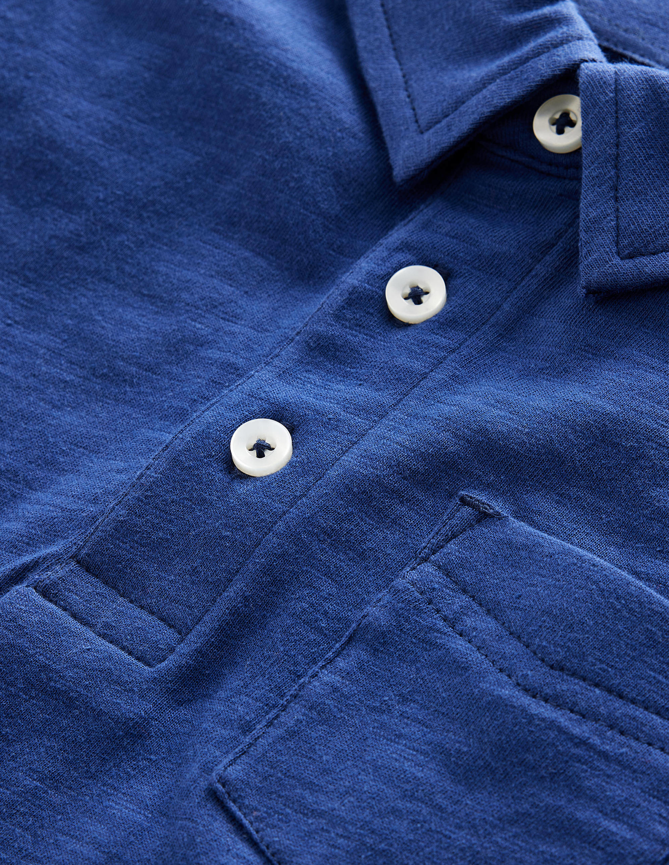 보덴 Boden Slub Jersey Polo Shirt - Starboard Blue