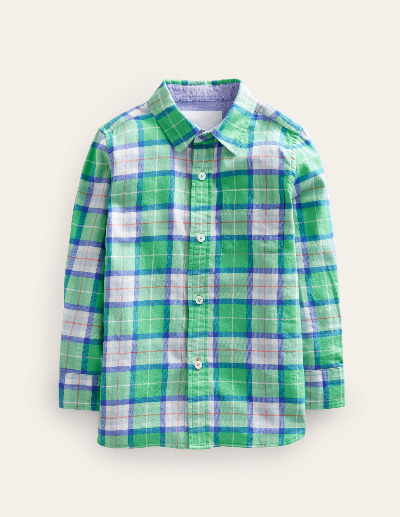 Boden Casual Twill Shirt - Soft Green Check