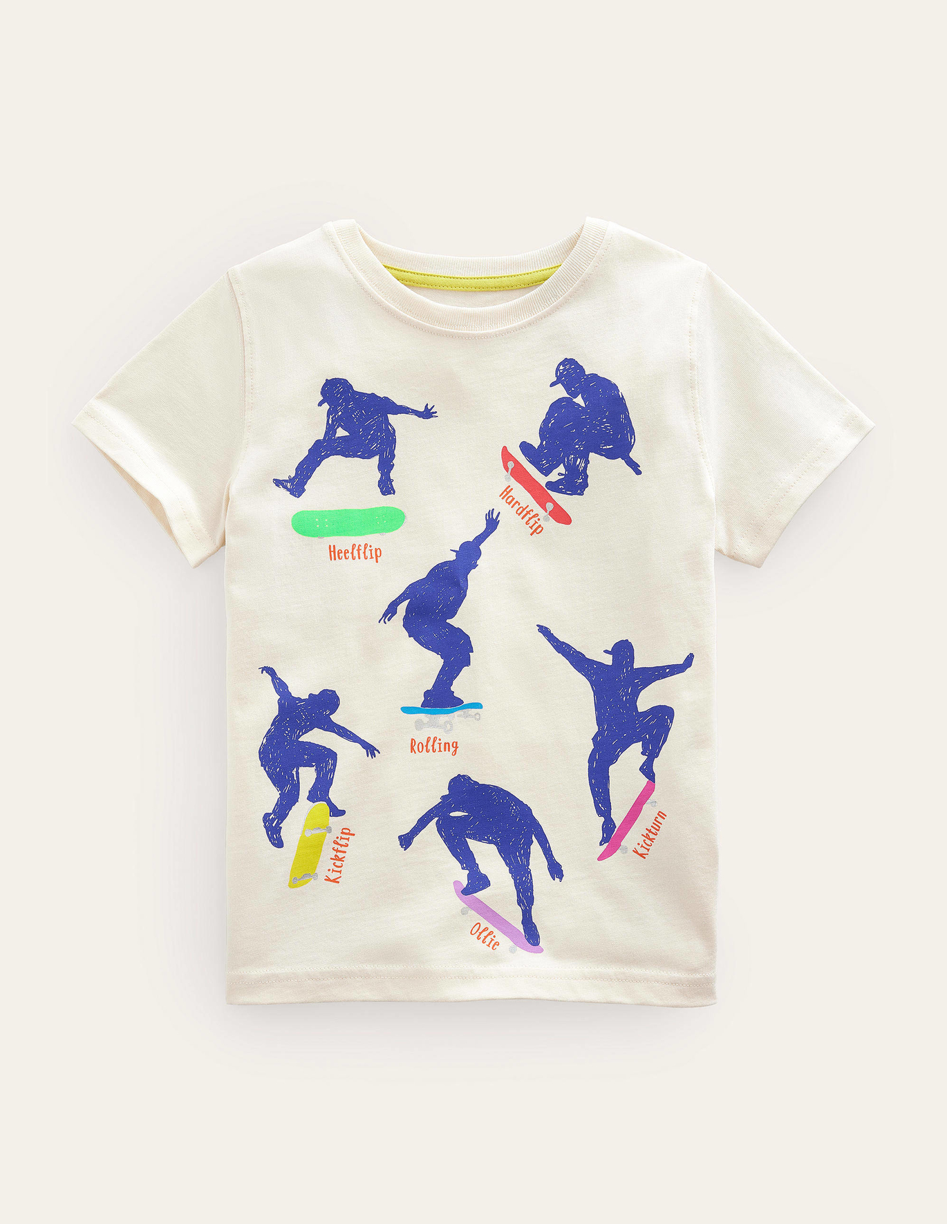 보덴 Boden Graphic Education T-shirt - Vanilla Pod Skaters