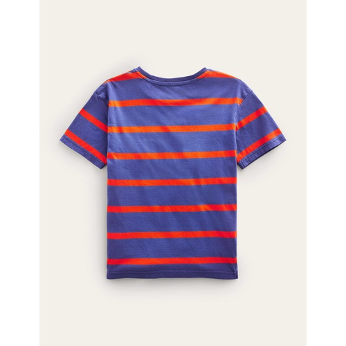 보덴 Boden Relaxed T-shirt - Soft Starboard/Mandarin Red