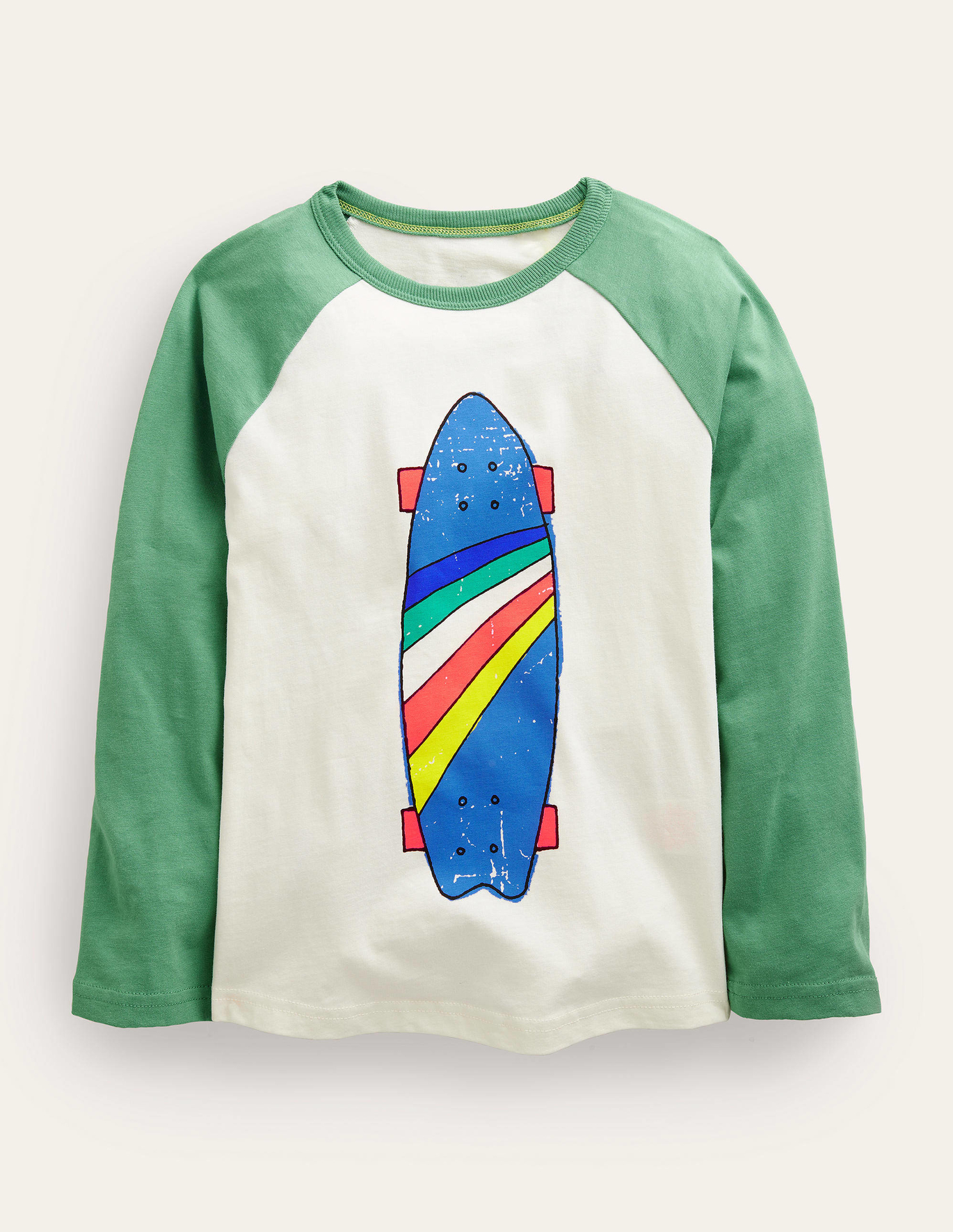 Boden Raglan T-shirt - Deep Grass Green Skateboard