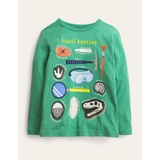 Boden Garment Logo T-shirt - Deep Grass Green Fossils