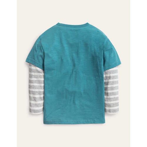 보덴 Boden Mock Long Sleeve T-Shirt - Brittany Blue