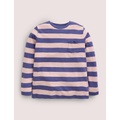 Boden Long-sleeved Washed T-shirt - Pink/Blue