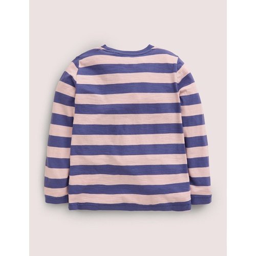 보덴 Boden Long-sleeved Washed T-shirt - Pink/Blue
