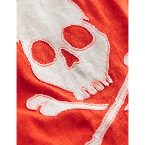 보덴 Boden Applique T-shirt - Mandarin Orange Skull