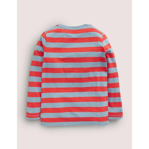 보덴 Boden Long-sleeved Washed T-shirt - Blue/Red