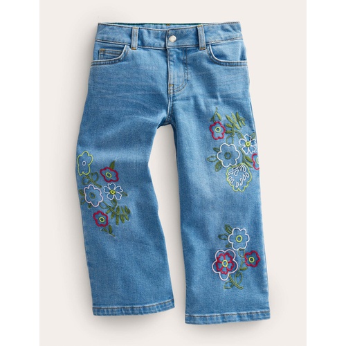 보덴 Boden Straight Leg Flare Jeans - Light Vintage Embroidery