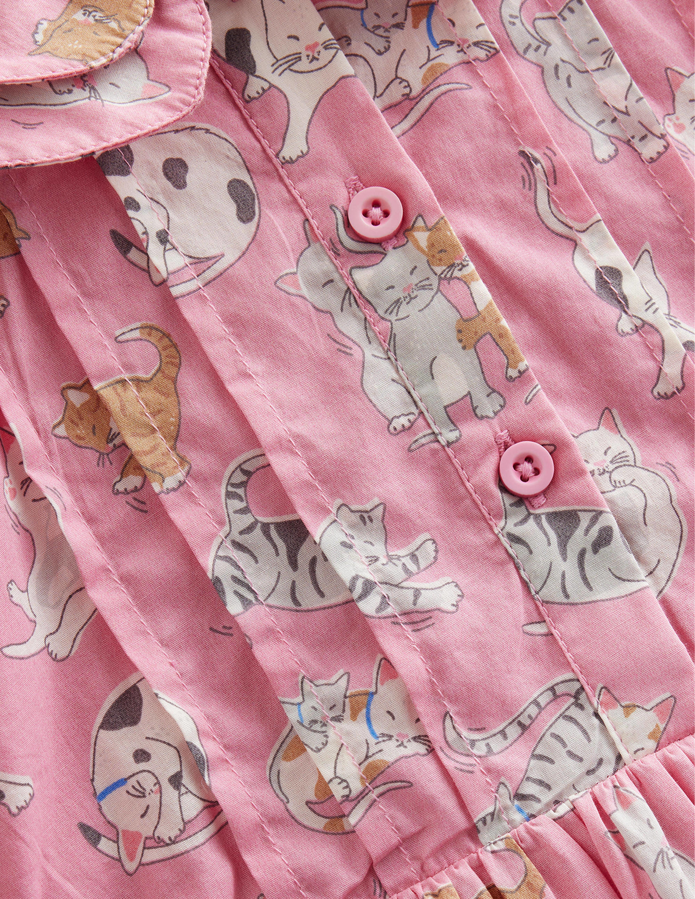 보덴 Boden Printed Tea Dress - Formica Pink Cats