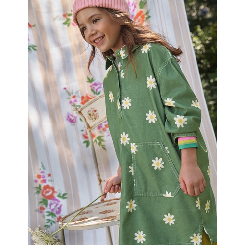 보덴 Boden Utility Dress - Safari Green Daisy Stamp
