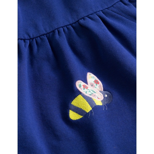 보덴 Boden Embroidered Sweatshirt Dress - Starboard Blue Embroidery