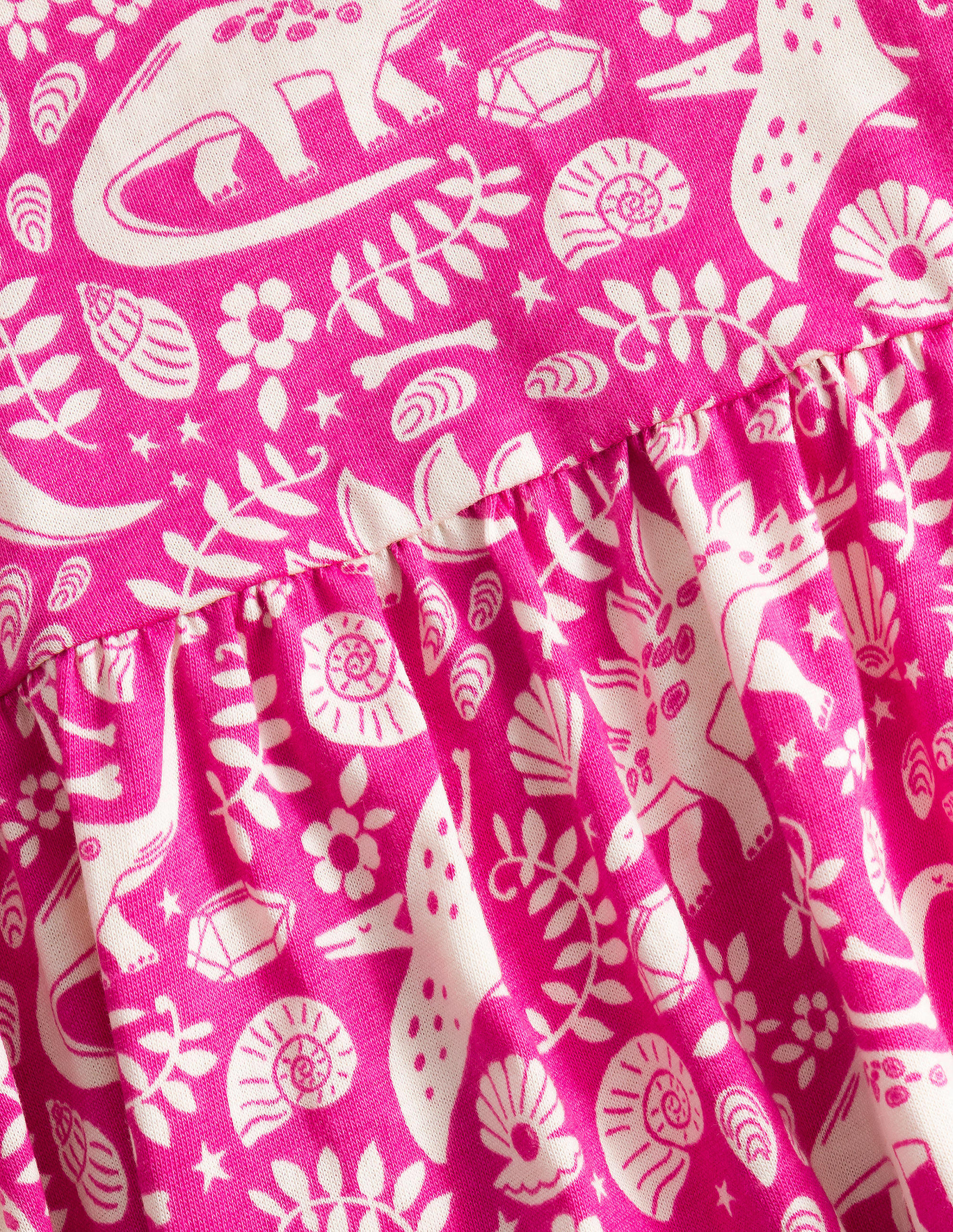 보덴 Boden Puff Sleeve Dress - Tickled Pink Dinosaur Toile