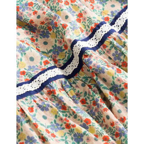 보덴 Boden Lace Trim Woven Dress - Vanilla Pod Floral