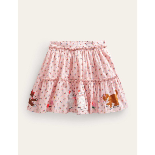 보덴 Boden Applique Skirt - Dusty Pink Cats
