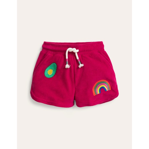 보덴 Boden Toweling Applique Shorts - Candy Cane