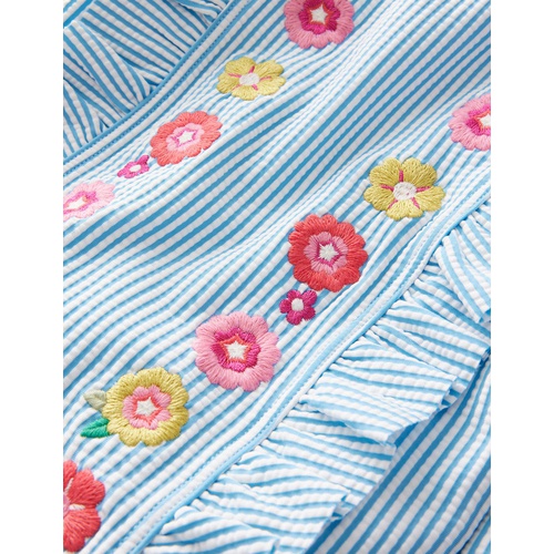 보덴 Boden Embroidered Sunsafe Swimsuit - Ivory Surfboard Blue Stripe
