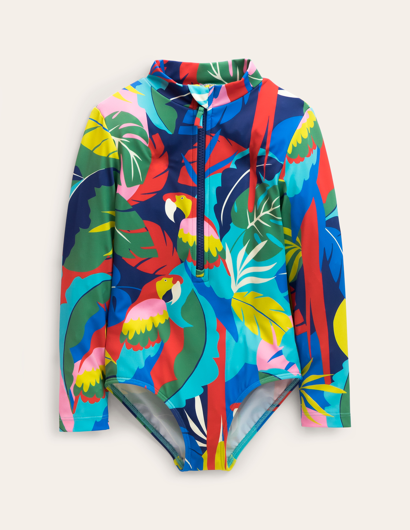 보덴 Boden Long-sleeved Swimsuit - Multi Parrot