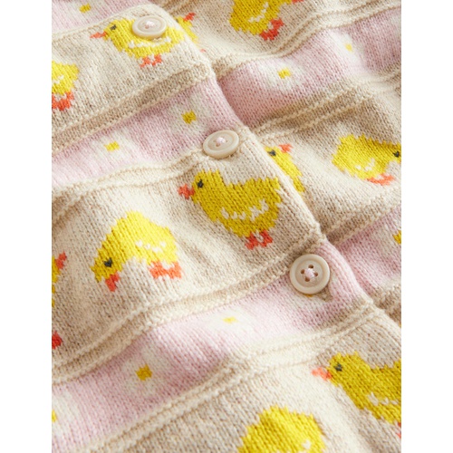 보덴 Boden Fair Isle knitted Cardigan - Ecru Marl Chicks