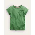 Boden Broderie Pocket T-shirt - Safari Green