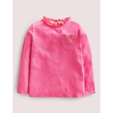 Boden LS Broderie Pocket T-shirt - Sweet William Pink