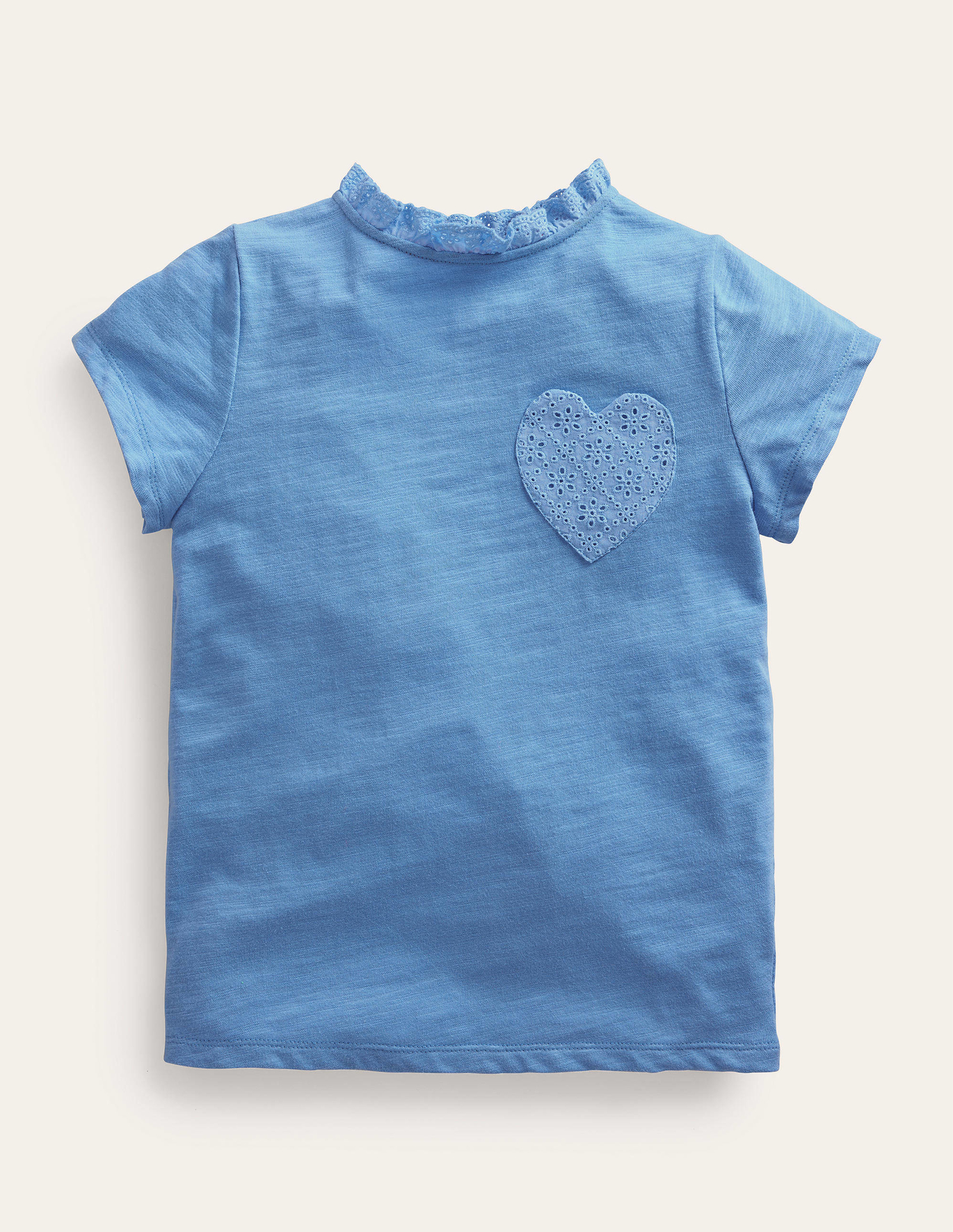 보덴 Boden Broderie Pocket T-shirt - Vista Blue