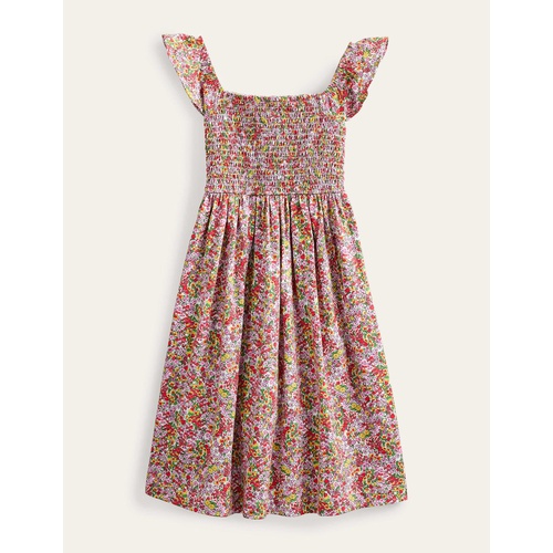 보덴 Boden Shirred Jersey Dress - Peach Punch Spring Time Floral