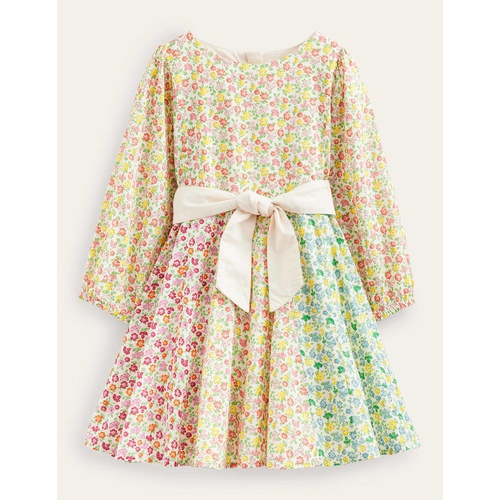 보덴 Boden Full Skirt Bow Dress - Rainbow Hotchpotch Floral
