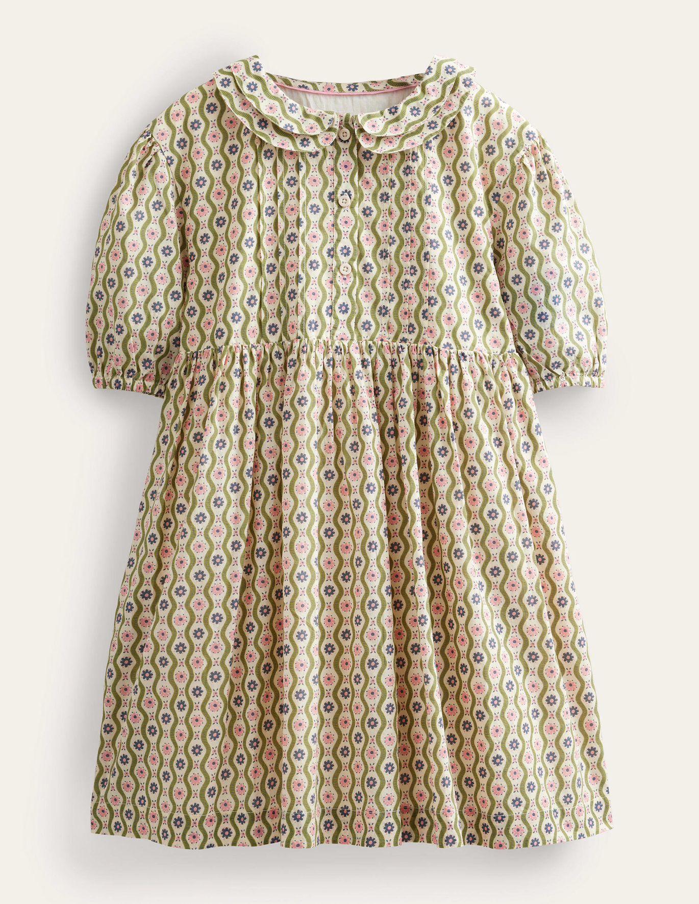 Boden Printed Tea Dress - Vanilla Pod Daisy Wave