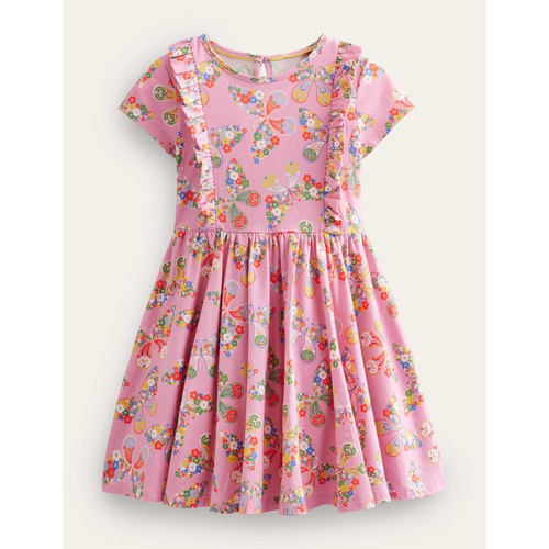 보덴 Boden Frilly Twirly Dress - Formica Pink Butterflies