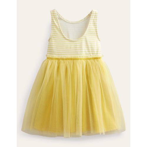 보덴 Boden Tulle Jersey Dress - Lemon Yellow