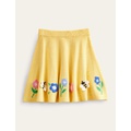 Boden Embroidered Knitted Skirt - Soft Lemon
