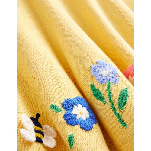 보덴 Boden Embroidered Knitted Skirt - Soft Lemon